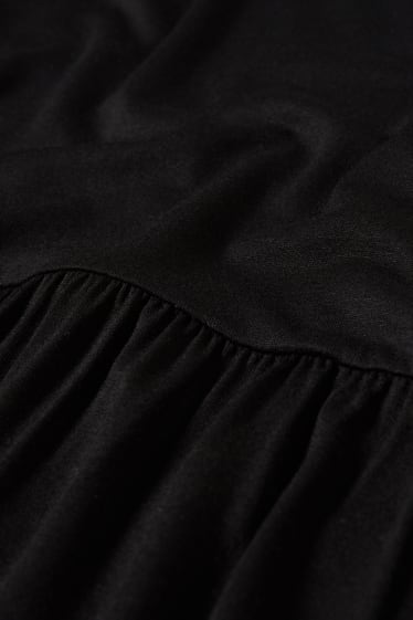 Dames - Jurk met V-hals - zwart