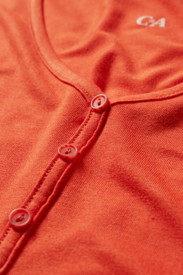 Dames - Viscose pyjamashirt - donker oranje