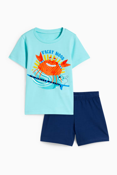 Children Boys - Short pyjamas - 2 piece - light turquoise