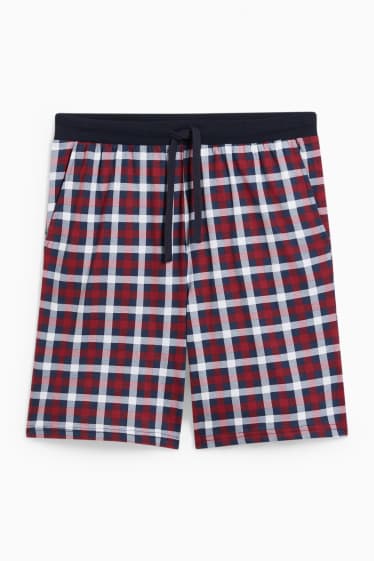 Uomo - Shorts pigiama - a quadretti - blu scuro