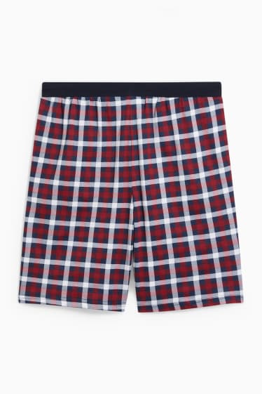 Uomo - Shorts pigiama - a quadretti - blu scuro