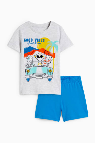 Children Boys - Short pyjamas - 2 piece - light gray-melange