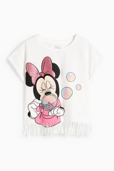 Kinder - Minnie Maus - Kurzarmshirt - cremeweiss