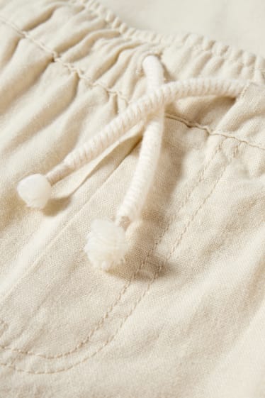 Kinderen: jongens - Broek - linnenmix - crème wit