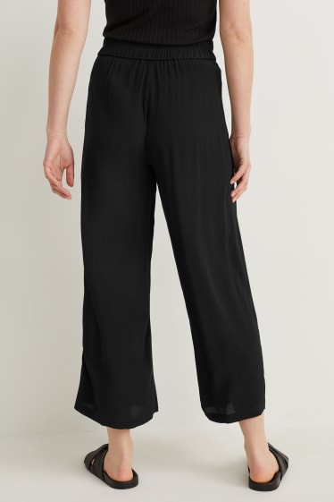 Mujer - Pantalón de tela - high waist - palazzo - negro