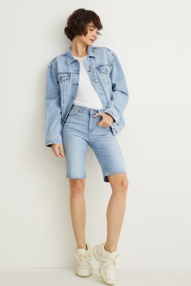 Femmes - Bermudas en jean - mid waist - LYCRA® - jean bleu clair