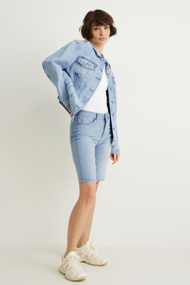 Femmes - Bermudas en jean - mid waist - LYCRA® - jean bleu clair