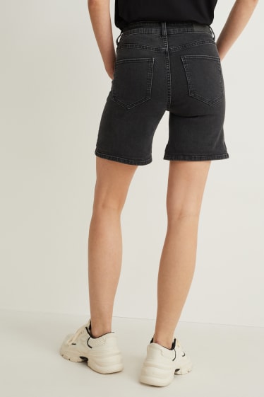 Dames - Korte spijkerbroek - mid waist - LYCRA® - jeansdonkergrijs