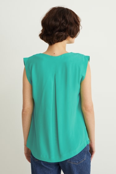 Donna - Blusa smanicata basic - verde