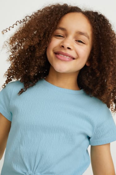 Children Girls - Short sleeve T-shirt - light blue
