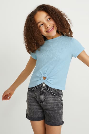 Children Girls - Short sleeve T-shirt - light blue