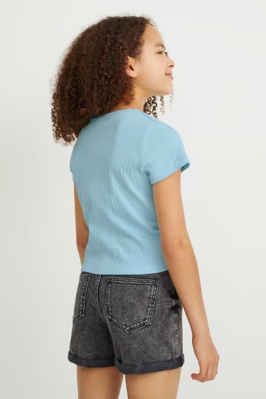 Children Girls - Short sleeve T-shirt - light blue