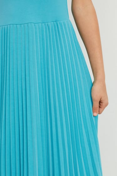 Children Girls - Dress - pleated - dark turquoise