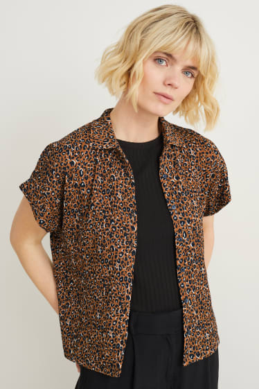 Dames - Blouse - met patroon - bruin