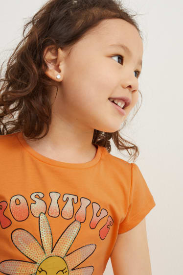 Enfants - Lot de 2 - T-shirts - orange
