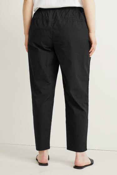 Dámské - Kalhoty - mid waist - tapered fit - černá