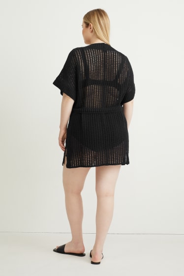 Femei - Poncho tricotat - negru