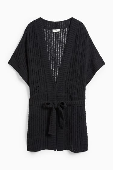 Donna - Poncho in maglia - nero