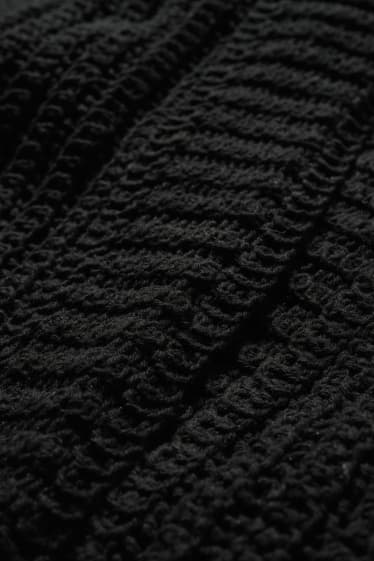 Femei - Poncho tricotat - negru