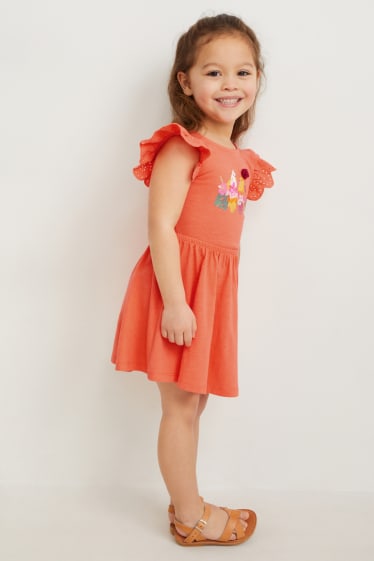 Children Girls - Dress - orange