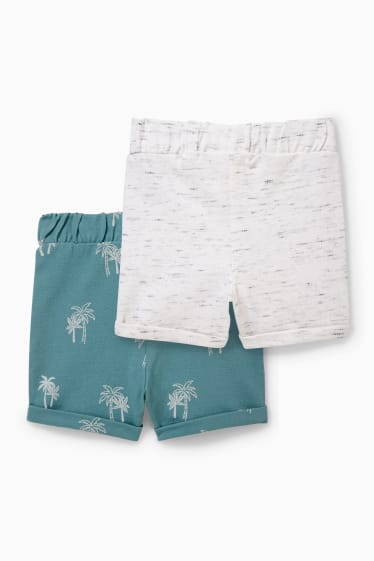 Baby: jongens - Set van 2 - baby-shorts - grijs-mix