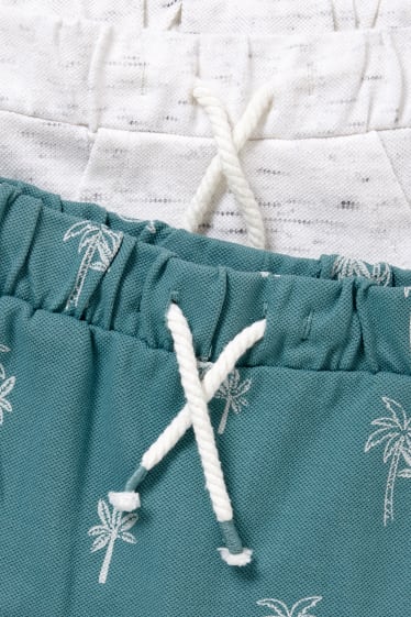 Baby: jongens - Set van 2 - baby-shorts - grijs-mix