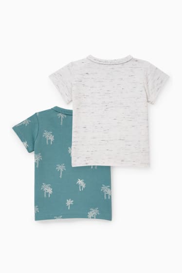 Baby Jungen - Multipack 2er - Baby-Kurzarmshirt - grau-melange