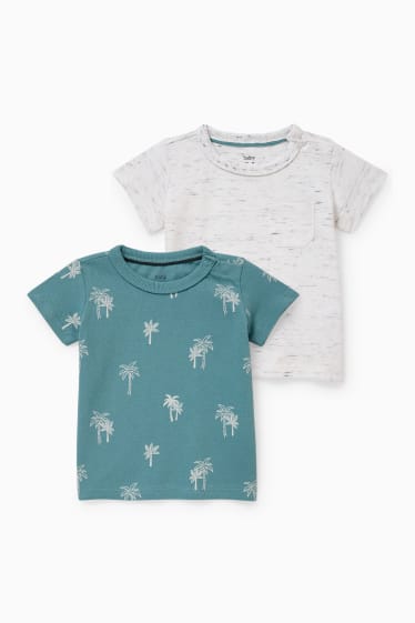Baby Jungen - Multipack 2er - Baby-Kurzarmshirt - grau-melange