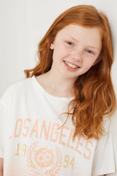 Children Girls - Short sleeve T-shirt - white
