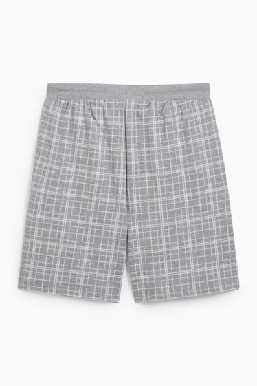 Home - Pantalons de pijama curts - de quadres - gris