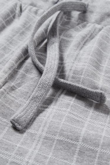 Uomo - Shorts pigiama - a quadretti - grigio
