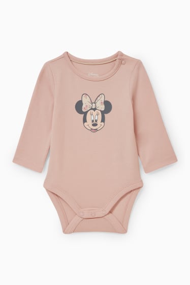 Babys - Minnie Mouse - babyoutfit - 3-delig - lichtroze
