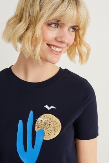 Damen - T-Shirt - dunkelblau