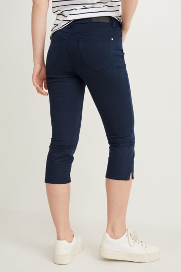 Women - Capri trousers - high waist - skinny fit - dark blue