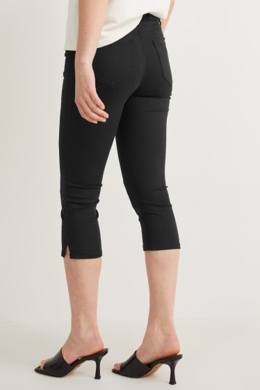 Dona - Pantalons capri - high waist - skinny fit - negre