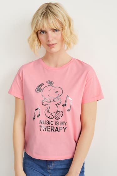 Dona - Samarreta de màniga curta - Snoopy - rosa