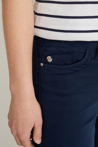 Women - Capri trousers - high waist - skinny fit - dark blue