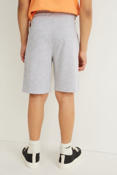 Kinderen: jongens - Set van 2 - sweatshorts - licht grijs-mix