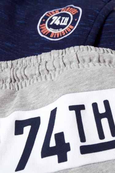 Kinderen: jongens - Set van 2 - sweatshorts - licht grijs-mix