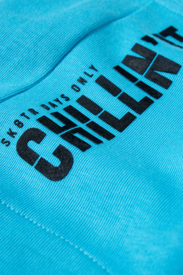 Kinderen: jongens - Bermuda van sweatstof - turquoise