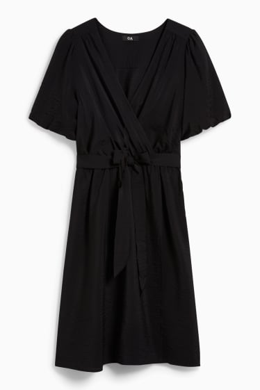 Femmes - Robe croisée - noir