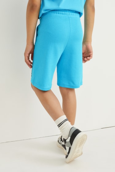 Kinderen: jongens - Bermuda van sweatstof - turquoise