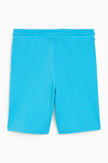Kinderen: jongens - Bermuda van sweatstof - turquoise