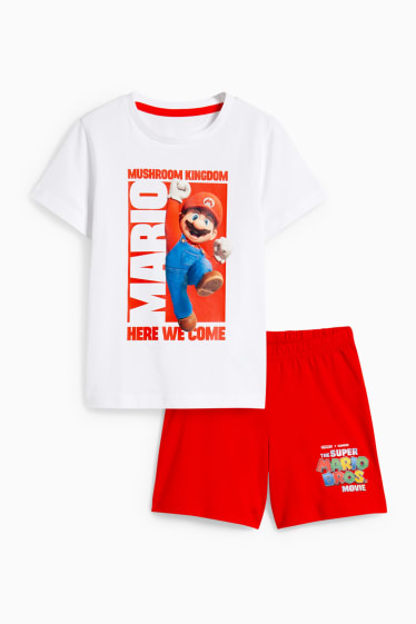 Kinder Jungen - Super Mario Bros. - Shorty-Pyjama - 2 teilig - weiss