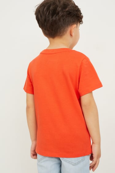 Enfants garçons - Dinosaure - T-shirt - matière brillante - orange
