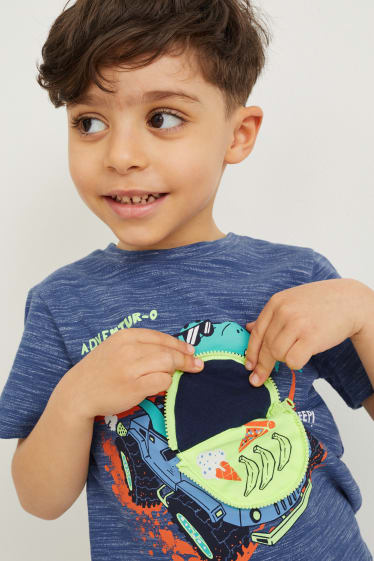 Kinder Jungen - Dino - Kurzarmshirt - blau