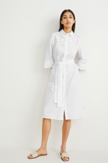 Femmes - Robe-chemisier - blanc