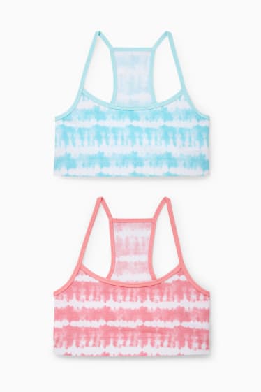 Enfants filles - Lot de 2 - brassières - à motif - turquoise clair