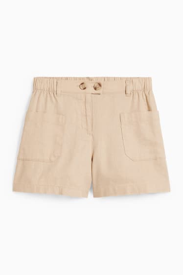 Nena - Pantalons curts - mescla de lli - beix