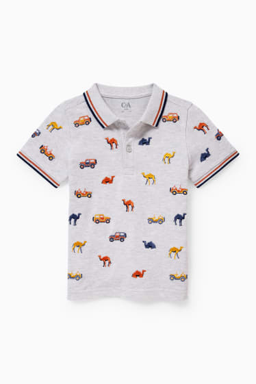 Kinder Jungen - Poloshirt - hellgrau-melange